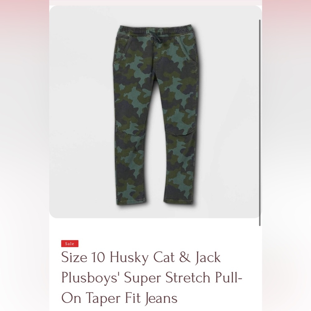 Boys camo pants in size 10 Husky